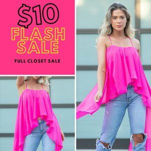 Neon Pink Draped Crop Top